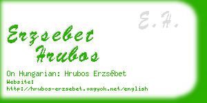 erzsebet hrubos business card